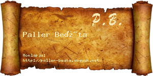 Paller Beáta névjegykártya
